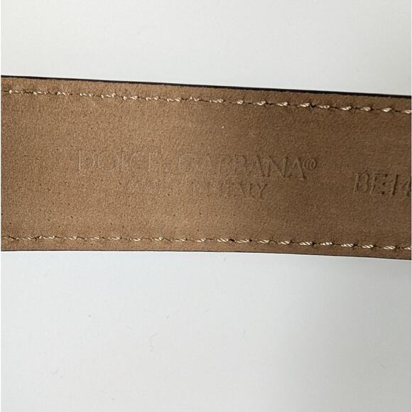 Dolce & Gabbana DG-logo Leather Belt BE1447-AI413 Womens 90 36 Black Italy NWOT main image 4